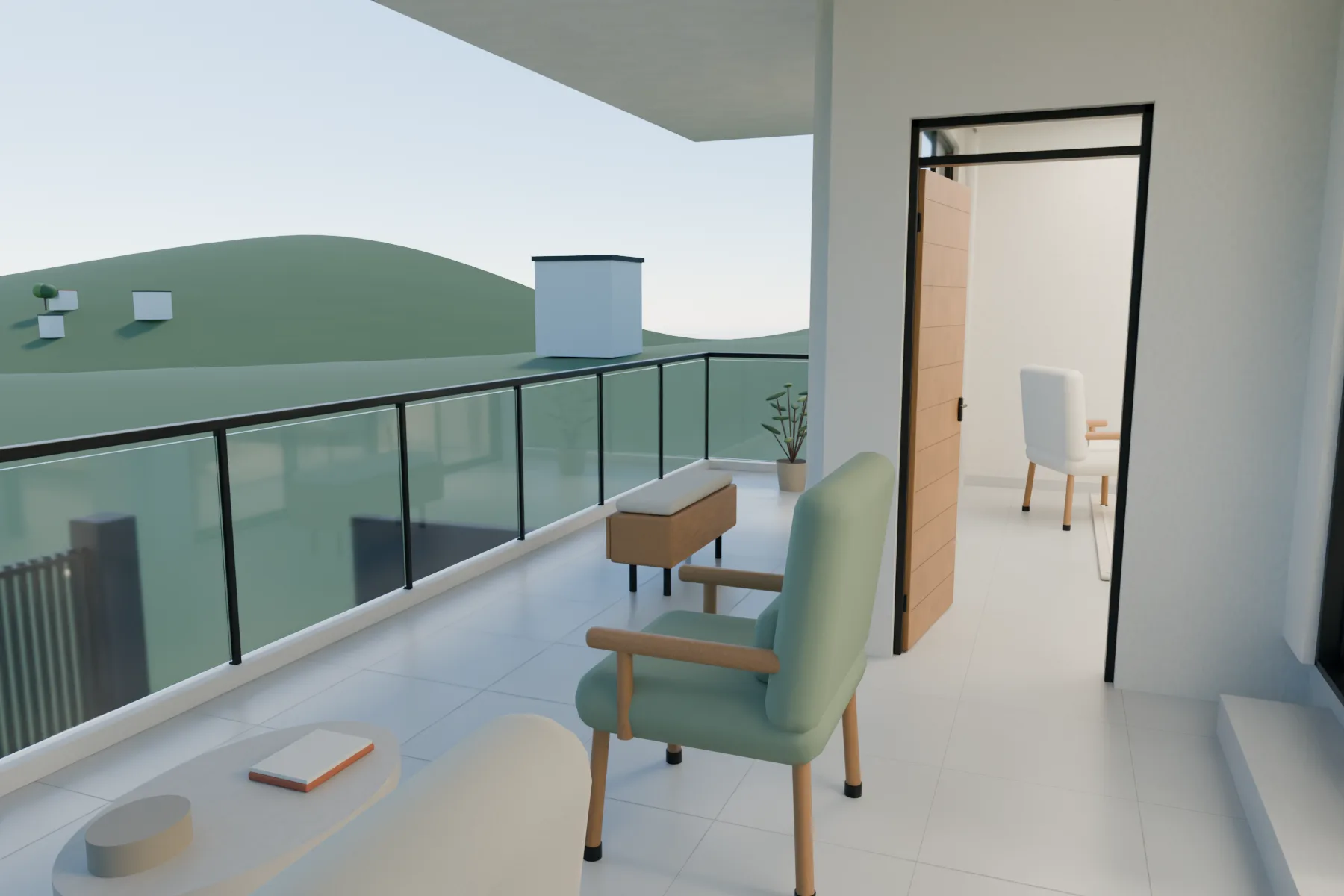 Casa Kaboya design rendering: Ground living/dining terrace.