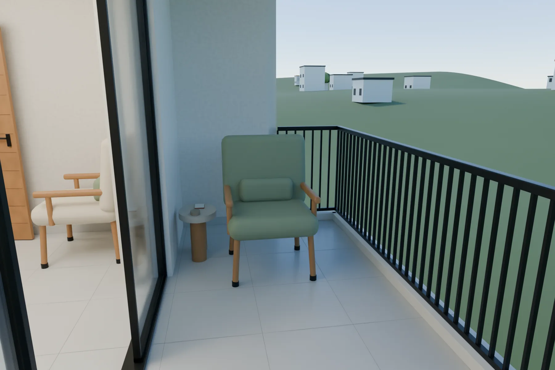 Casa Kaboya design rendering: Office balcony / reading break.