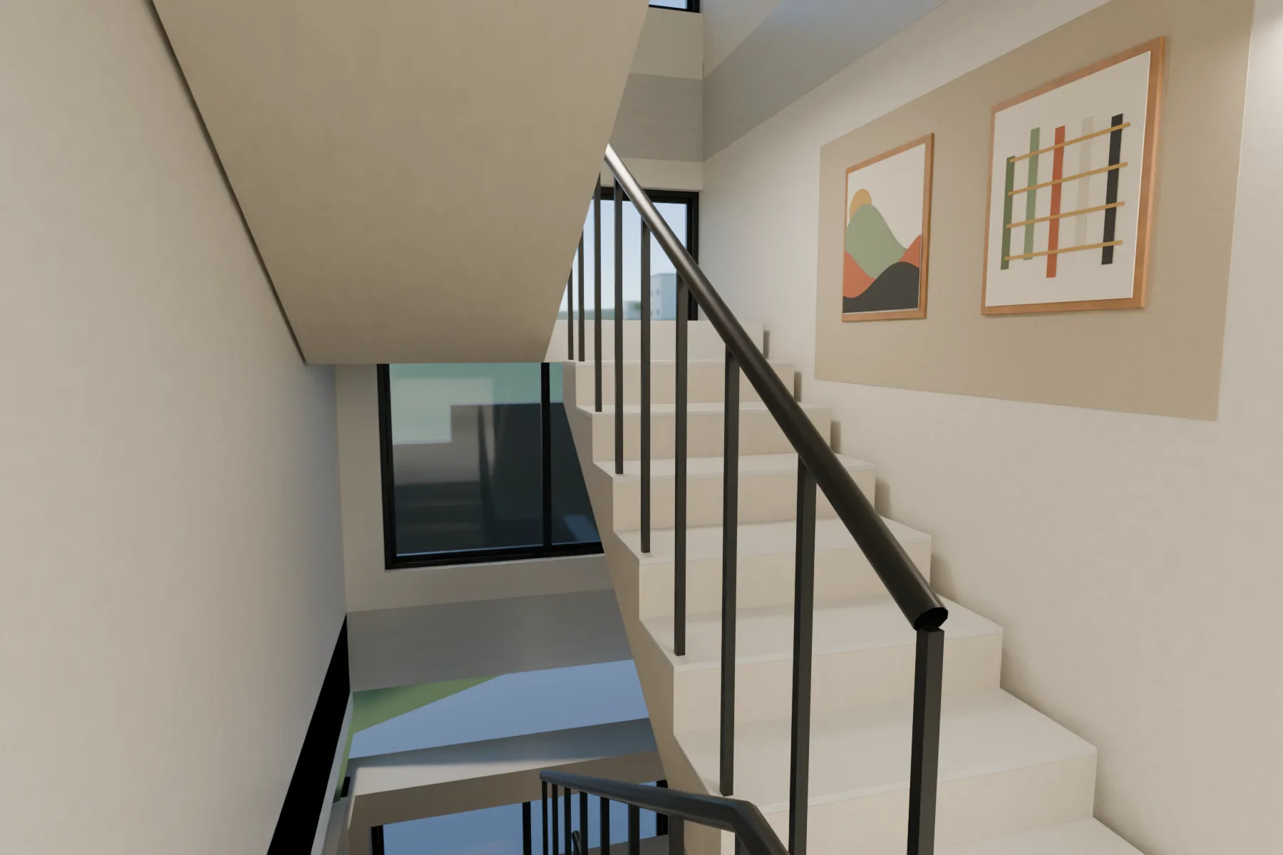 Casa Kaboya design rendering: Ground-floor stair.