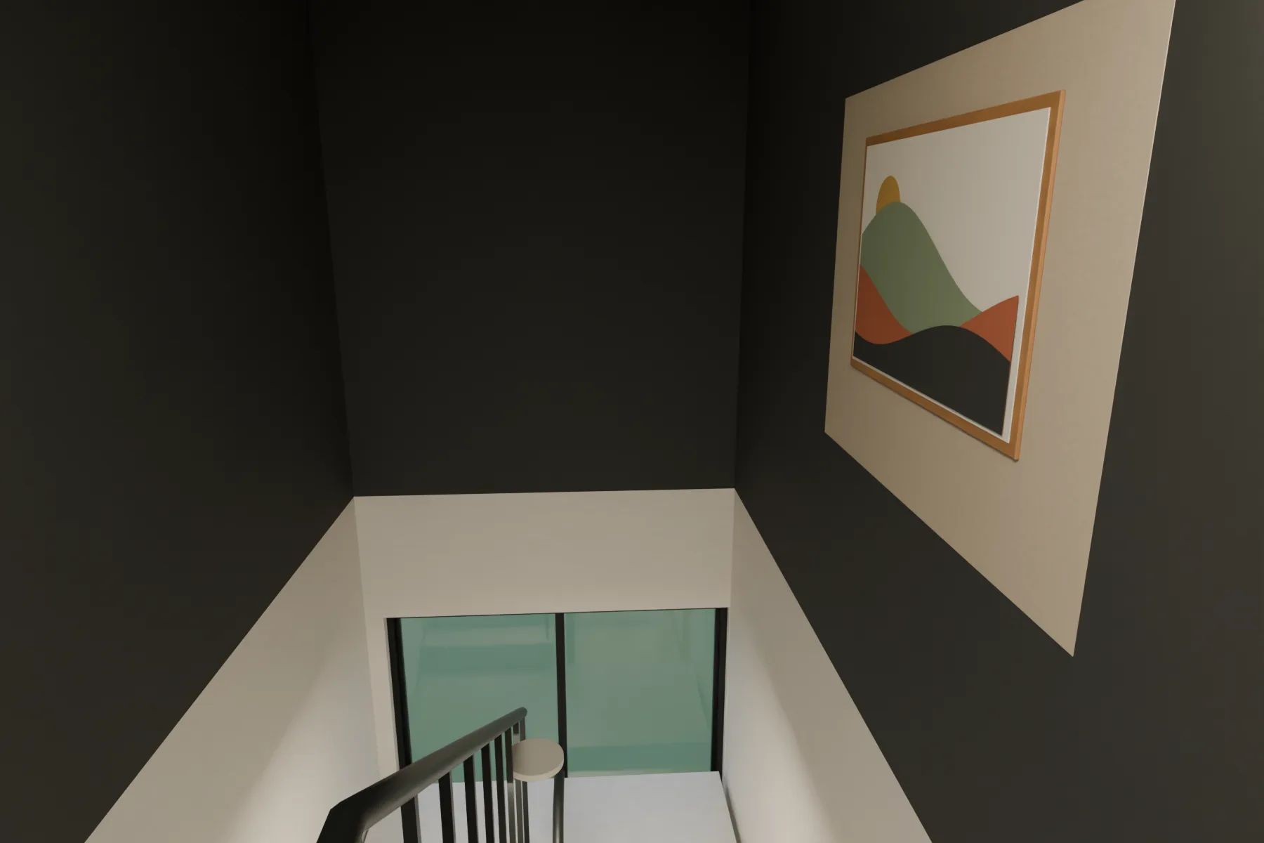 Casa Kaboya design rendering: Rooftop stair-head arrival.