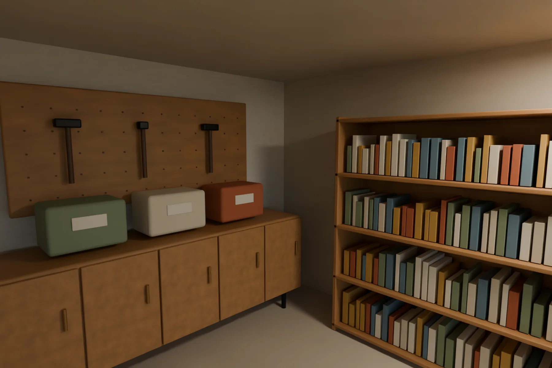 Casa Kaboya design rendering: Garage / open-bay family storage.