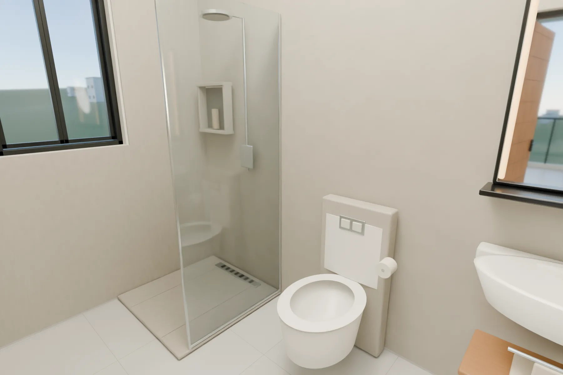 Casa Kaboya design rendering: Child-connected bathroom.