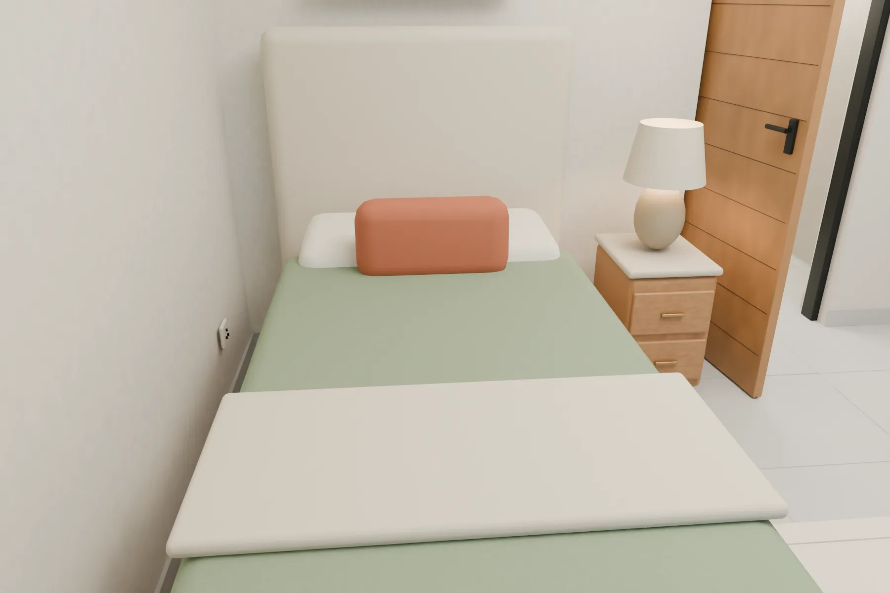 Casa Kaboya design rendering: Valley child's room / bedding detail.