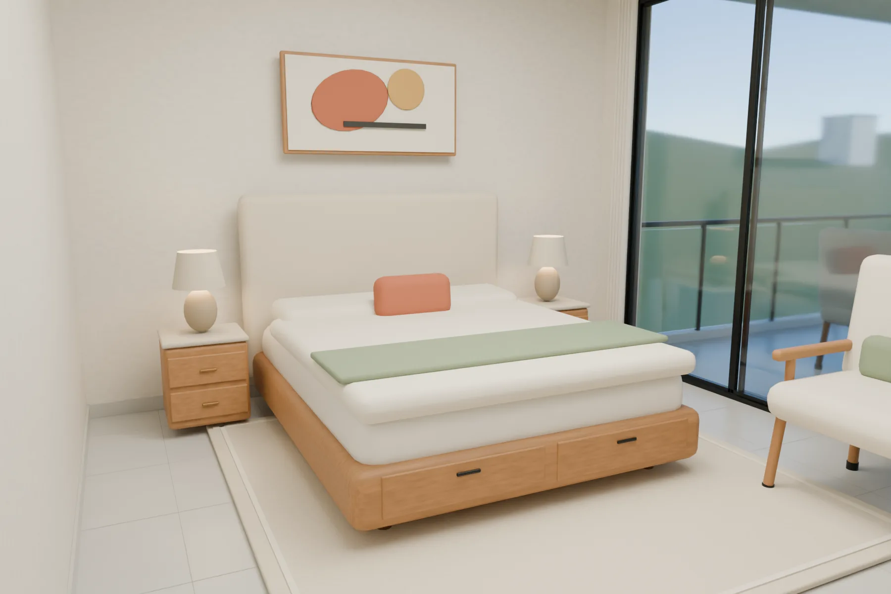 Casa Kaboya design rendering: Master bedroom.