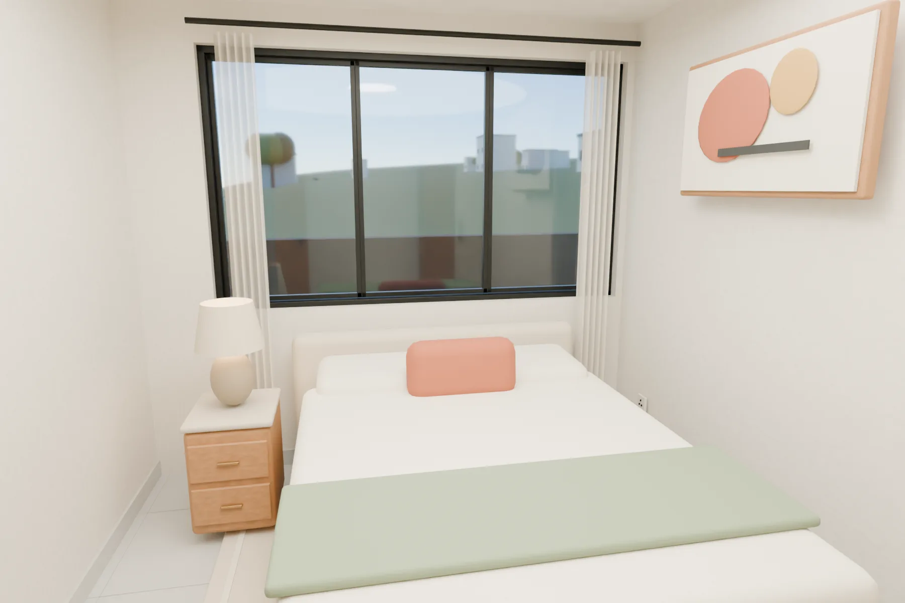 Casa Kaboya design rendering: Ground-floor guest bedroom.