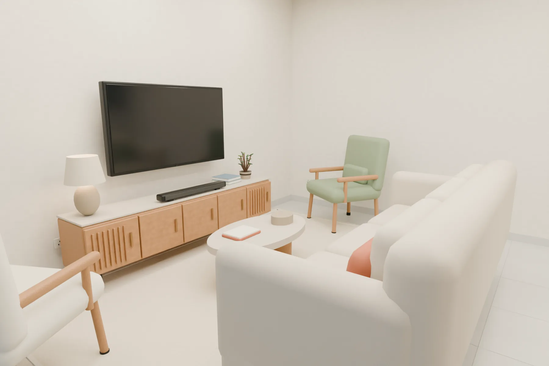 Casa Kaboya design rendering: Living room.