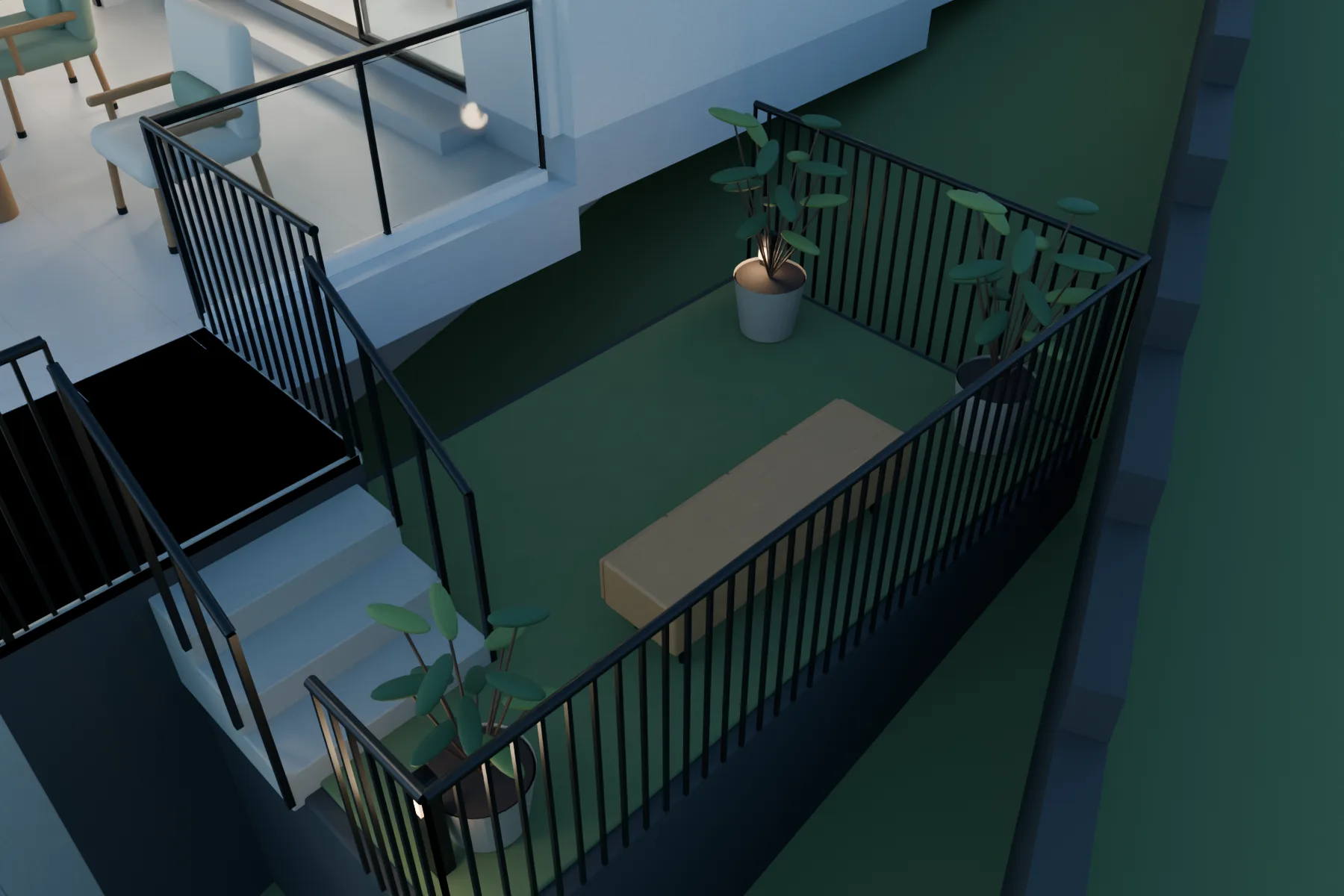 Casa Kaboya design rendering: Compact family garden proposal.